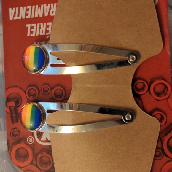 Pride Handmade Hair Clips 2 pc NEW - Picture 4 of 5